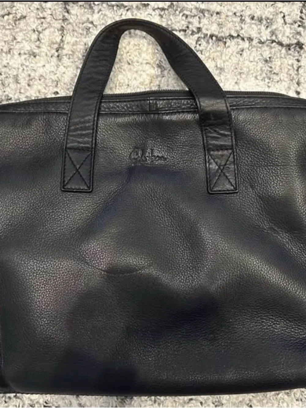 Cole Haan Black Leather Laptop Briefcase